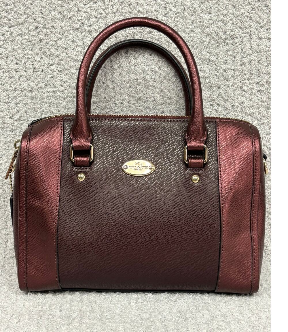 Coach Burgundy Metallic Leather Bennett Crossbody Satchel F35921 #76932